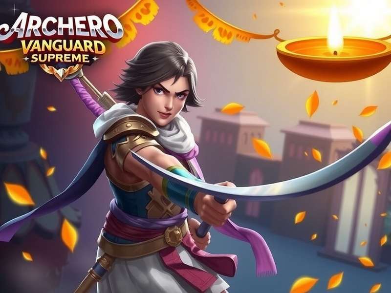 Archero Vanguard Supreme game banner featuring hero character